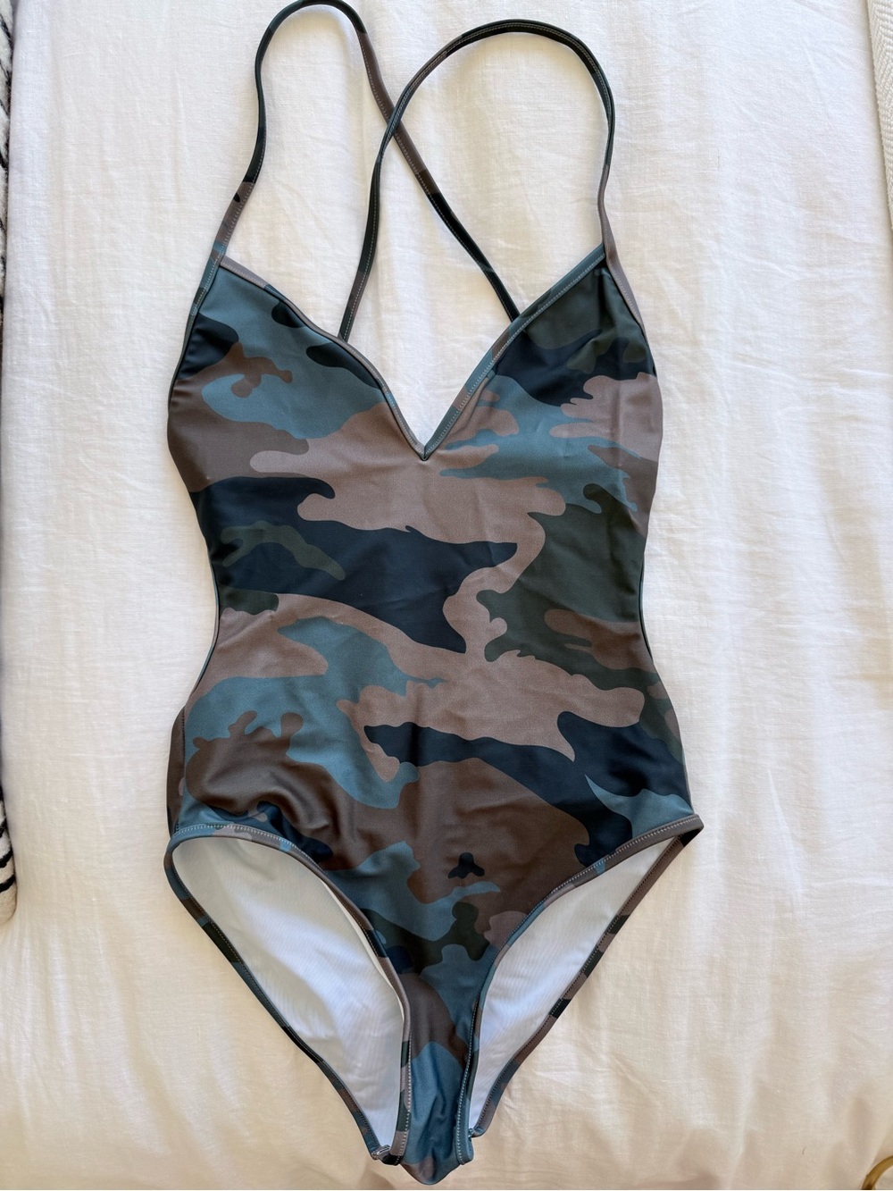 Zadig & Voltaire Camo One-Piece Swimsuit in Green and Brown